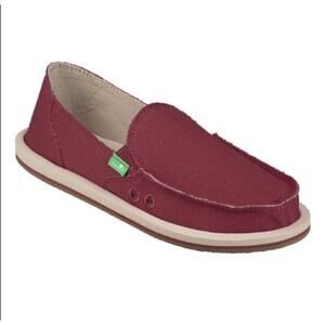 NWT Sanuk Donna Hemp Sidewalk Surfers Women's 10 Burgundy Red Purple Slip-on